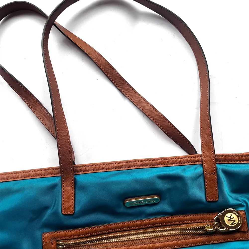 Michael Kors Kempton Aqua Nylon Large Tote Bag